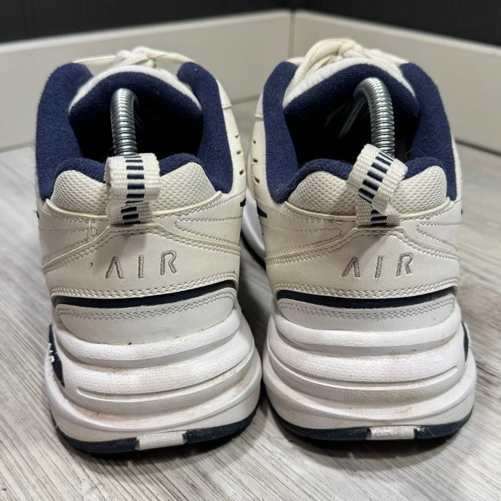 Nike Air Monarch IV Men's Training Shoes Sz 10 White/Navy 415455 102